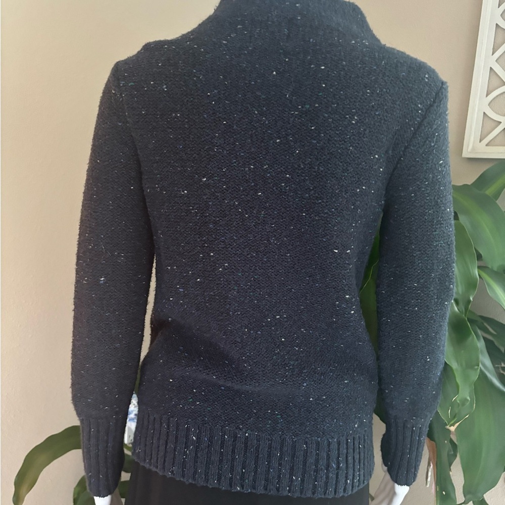St. John's Bay Blue Cowl Neck Cable Knit Sweater - Picture 4 of 6